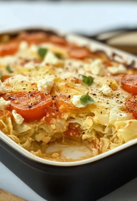 Pikanter Weißkohlauflauf mit Feta – Vegetarisches Low Carb Gericht